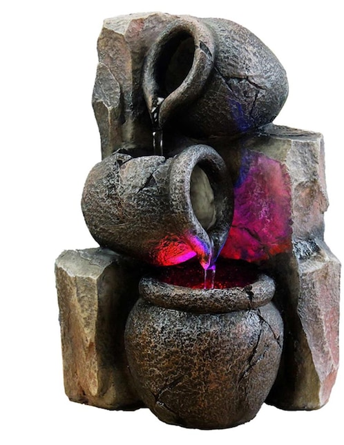 Fuente de agua Mar Am con luz de resina