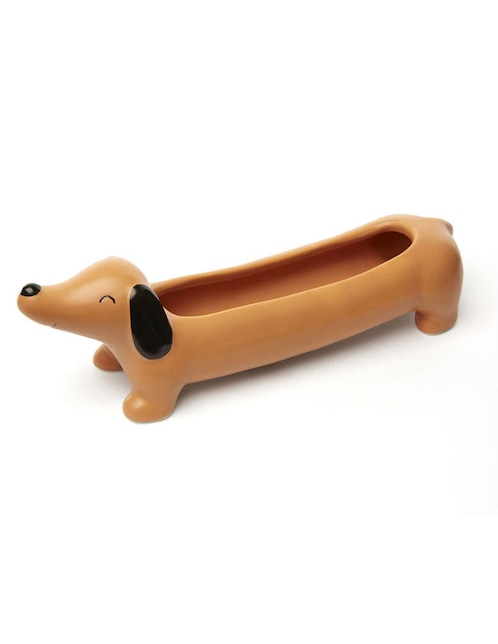 Maceta Kikkerland Perro de porcelana con sistema automático de riego