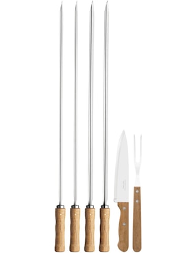 Set De 6 Utensilios Para Asar Tramontina Churrasco