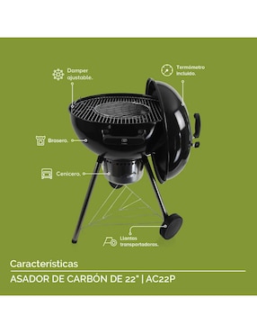 Asador de carbón Avera AC22P