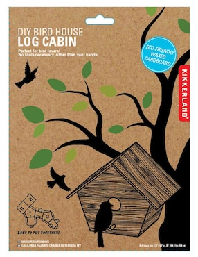 Casa de troncos Kikkerland para pájaros