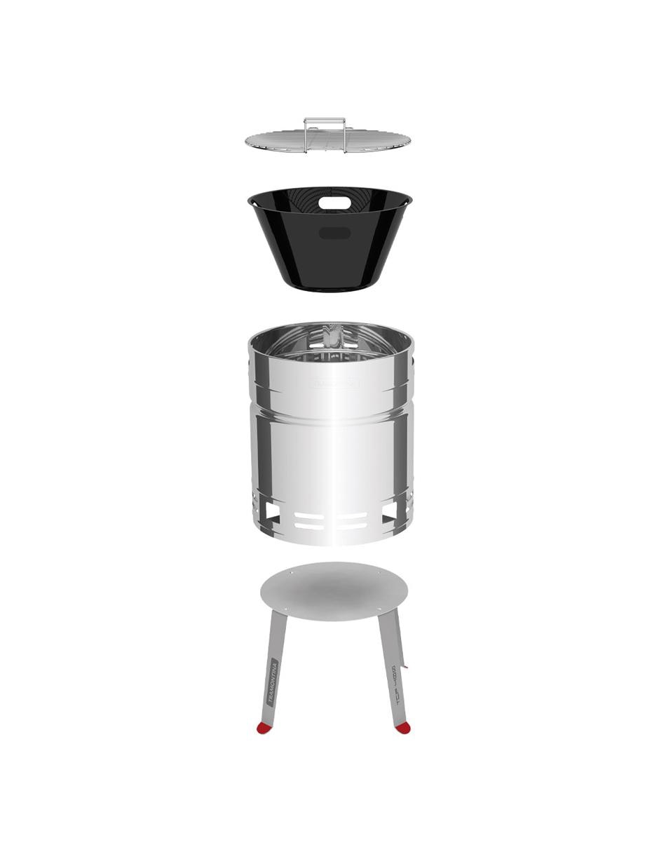 Asador al carbón TCP 400 de acero inoxidable 2