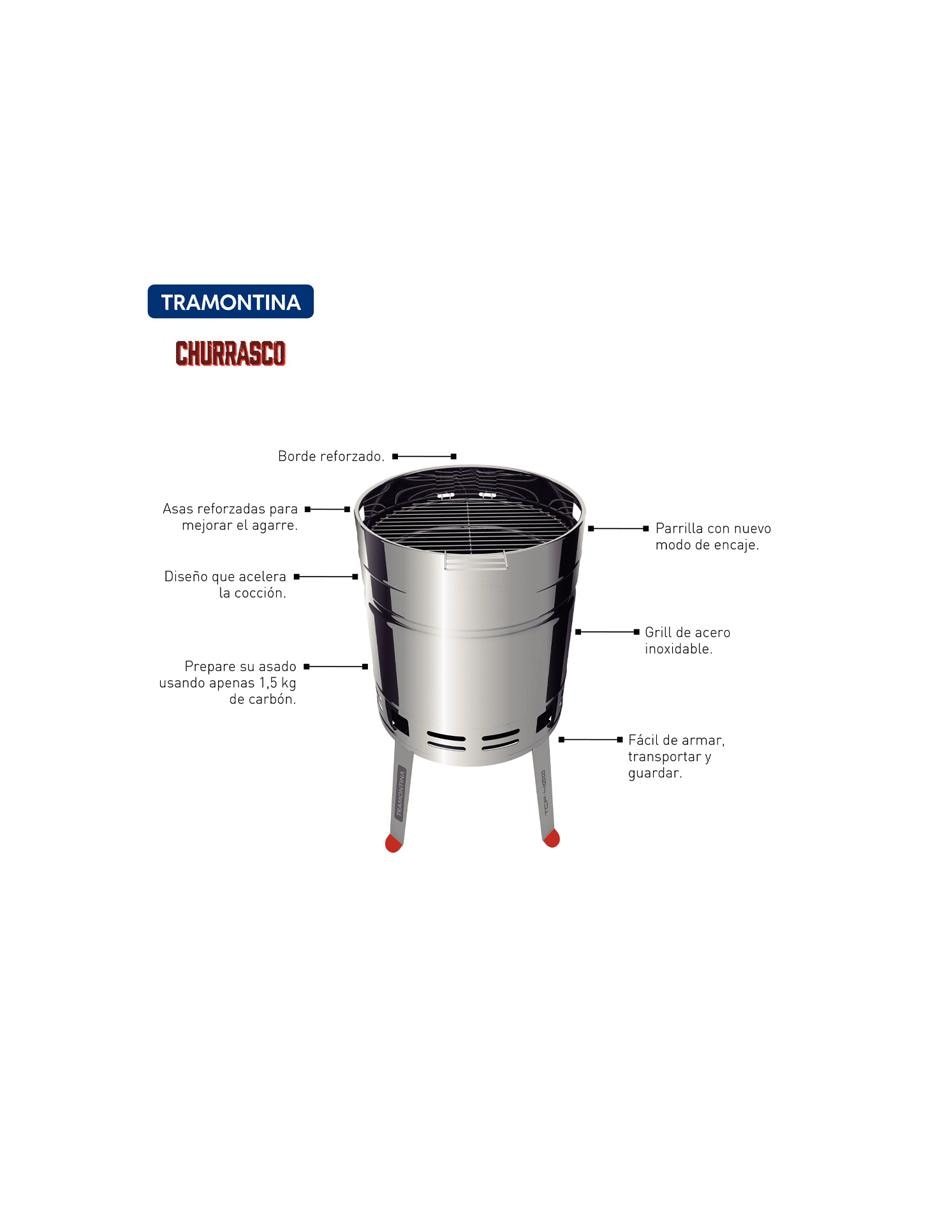 Asador al carbón TCP 400 de acero inoxidable 4