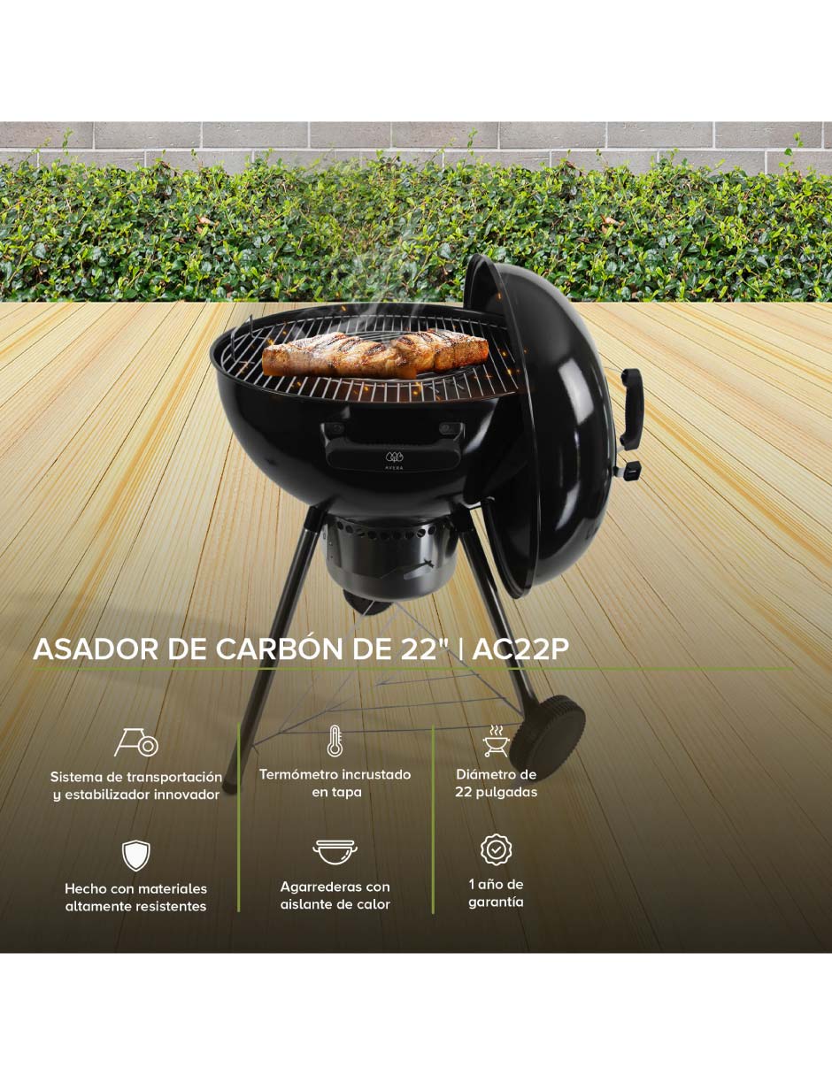 Asador de carbón AC22P 4