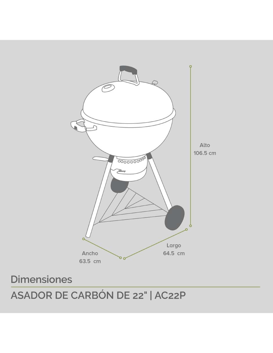 Asador de carbón AC22P 6