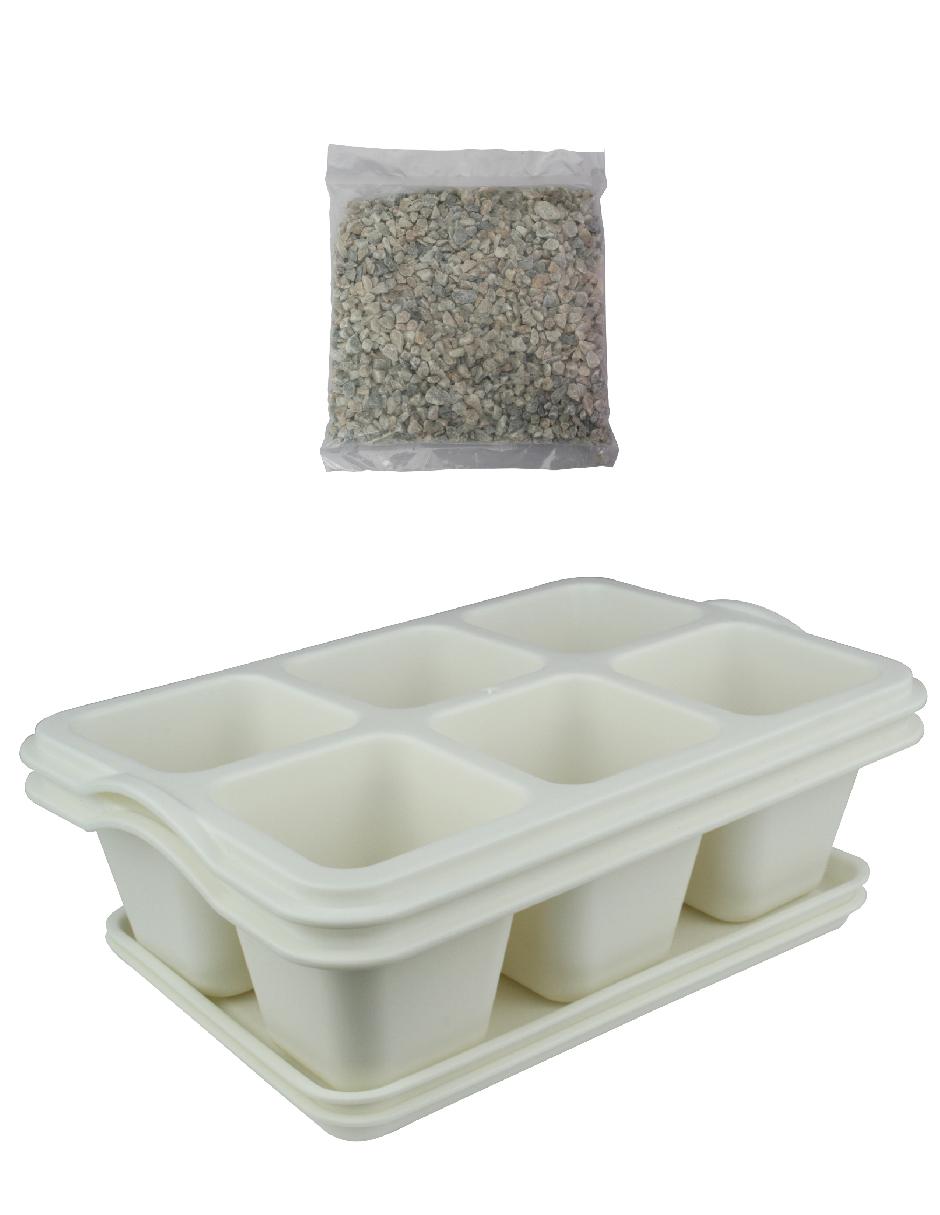 Maceta de plástico con sistema automático de riego 2