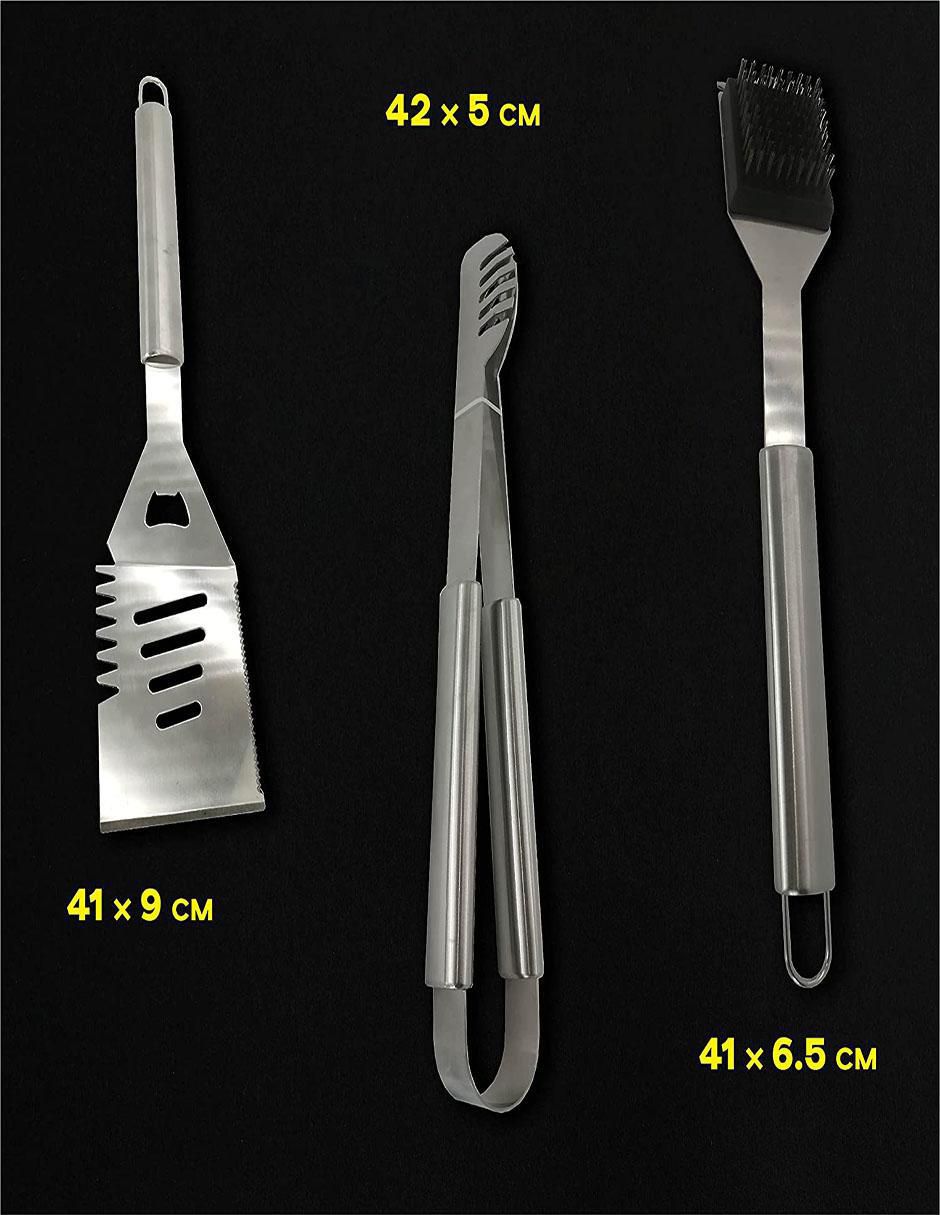 Set utensilios para asar de acero inoxidable 2