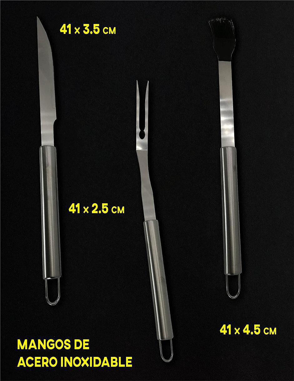 Set utensilios para asar de acero inoxidable 3